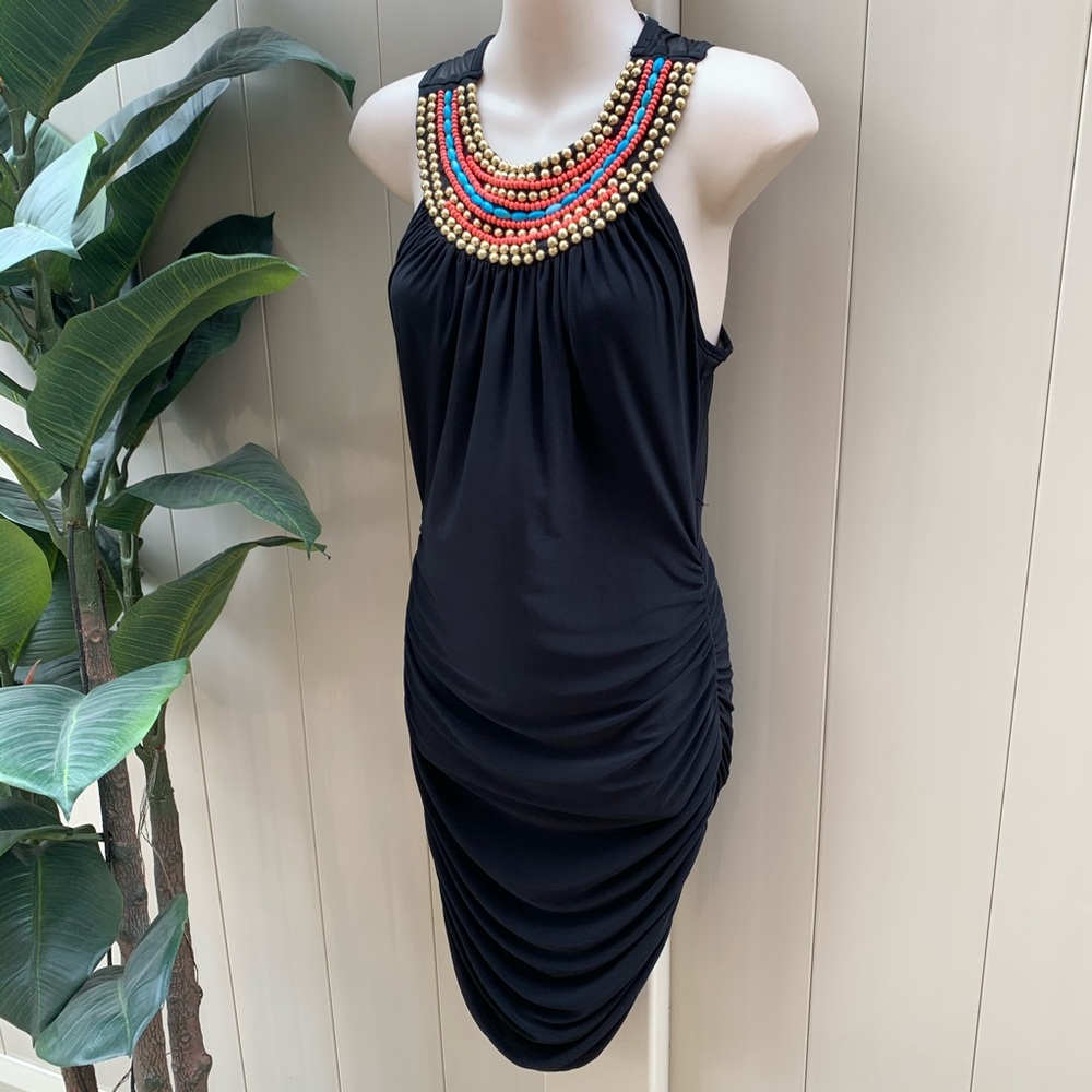 Forever 21 Black Ruched Dress